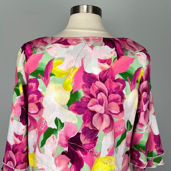 Soft Surroundings Womens Siesta Key Tunic Pink Floral Print Cotton size Medium - Picture 9 of 14